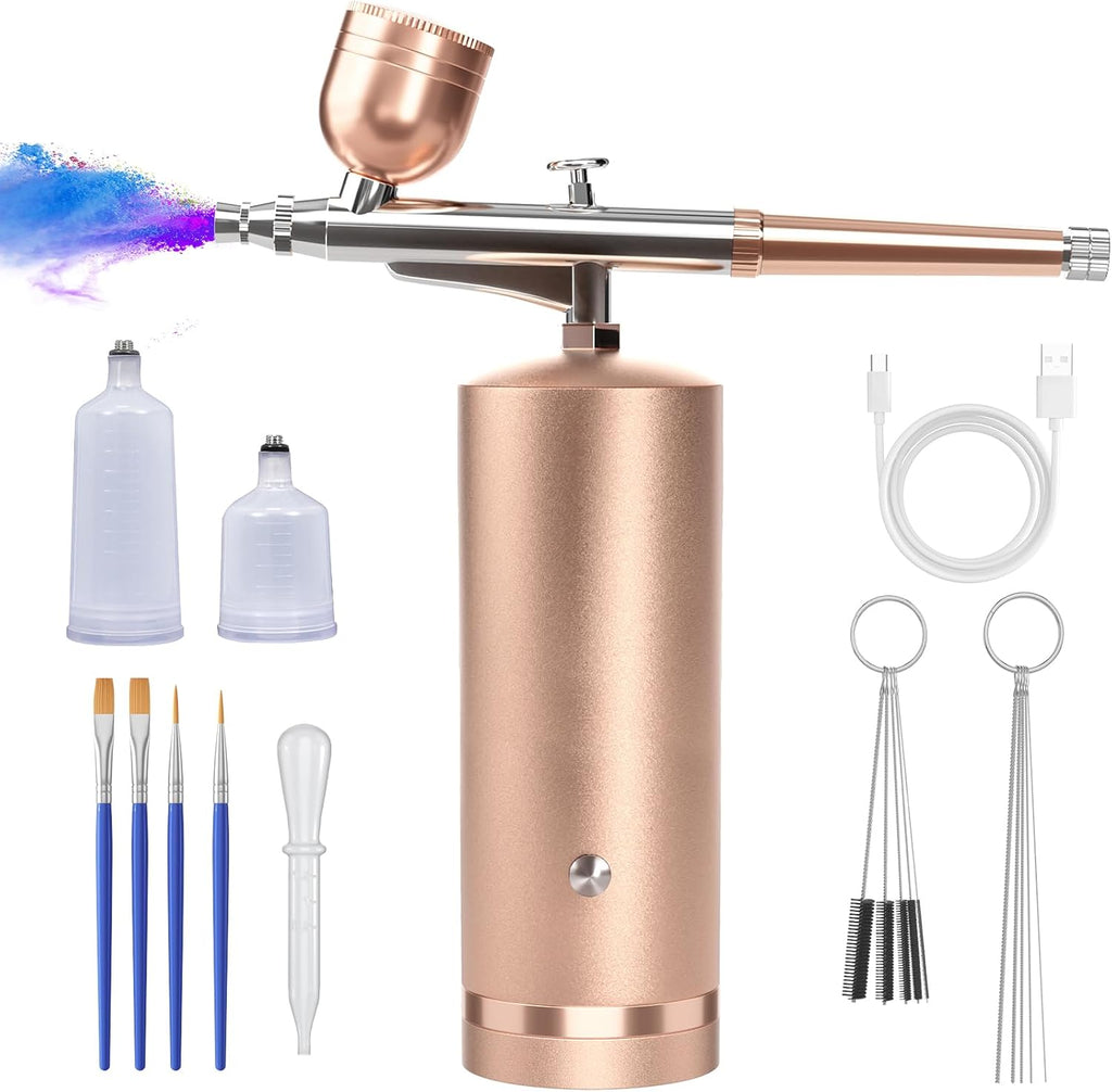 Rechargeable Airbrush with 60-Minute Runtime and Three Pressure Settings All Vera Mart