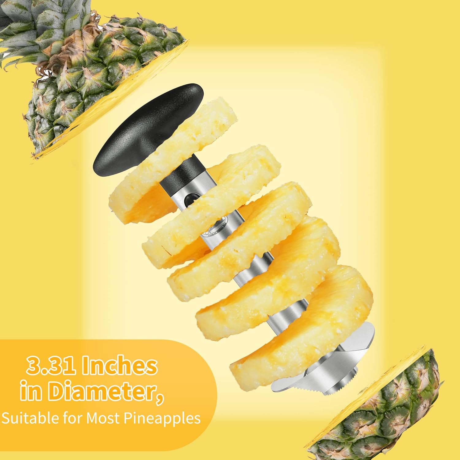 Stainless Steel Pineapple Corer with Serrated Blade and Spring Loaded Handle All Vera Mart