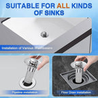 Sink Drain Stopper with Stainless Steel Mesh and Silicone Seal, Odor Blocking All Vera Mart