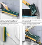 Long Handle Floor Scrub Brush with Rotating Head and Squeegee Blade All Vera Mart