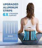 Lower Back Brace with Six-Strip Reinforcement and Reversible Massage Pad All Vera Mart