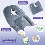 Post Surgery Face Down Pillow with Memory Foam and Adjustable Airflow, Dark Grey All Vera Mart