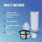 Iced Coffee Brewer with Reusable Filter and Insulated Tumbler, 4-Minute Brew All Vera Mart