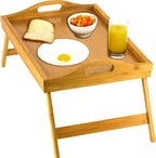Bamboo Bed Tray with Folding Legs and Raised Edges All Vera Mart