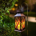 Solar Hanging Lantern with Triple Flickering LED Candles and Auto Light Sensor All Vera Mart