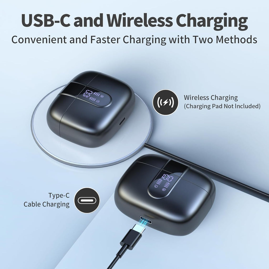 Wireless Earbuds with 60-Hour Battery and Dual Charging, IPX5 Sweat Resistant All Vera Mart