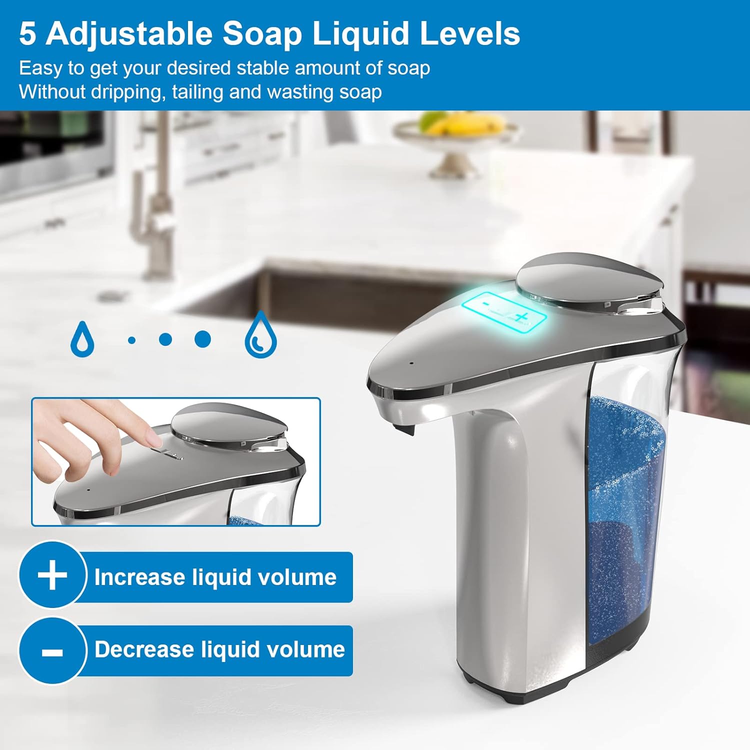 Sensor Activated Soap Dispenser with Adjustable Output and Aluminum Body All Vera Mart