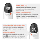 Infrared Ear Thermometer for Pets with LED Display and Memory Storage All Vera Mart