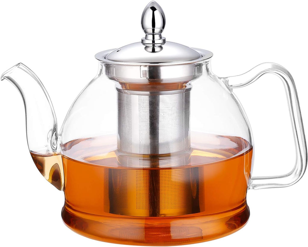 Loose Leaf Tea Brewing Pot 1000ml with Stainless Steel Mesh Infuser and Non-Drip Spout All Vera Mart