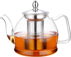 Loose Leaf Tea Brewing Pot 1000ml with Stainless Steel Mesh Infuser and Non-Drip Spout All Vera Mart