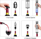 Motorized Corkscrew Opener with Vacuum Preserver and Foil Cutter, 30 Bottle Capacity All Vera Mart