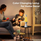 LED Lava Lamp with 17 Color Modes and Remote Control, 14.5in Glass Cylinder All Vera Mart