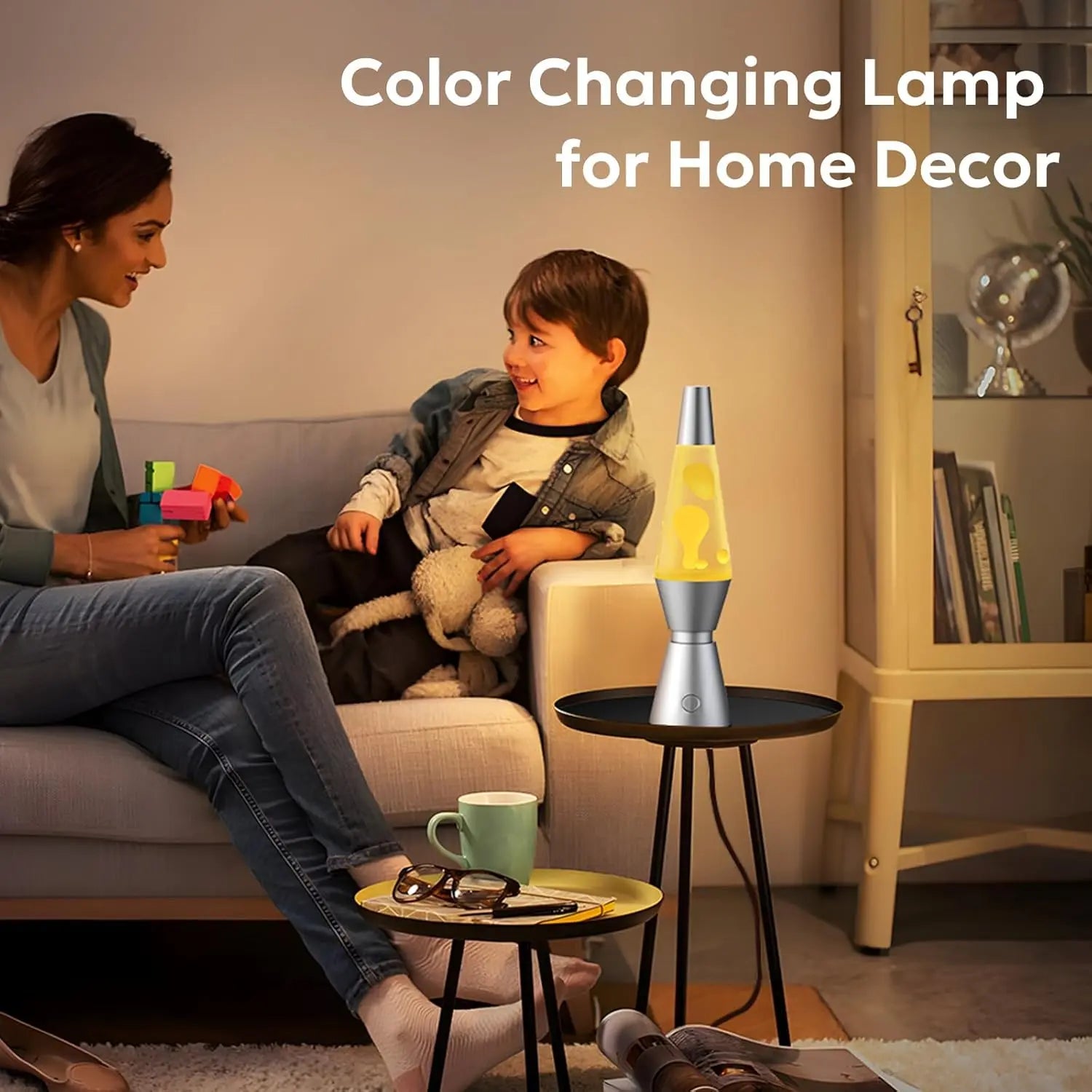 LED Lava Lamp with 17 Color Modes and Remote Control, 14.5in Glass Cylinder All Vera Mart