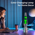 LED Lava Lamp with 17 Color Modes and Remote Control, 14.5in Glass Cylinder All Vera Mart
