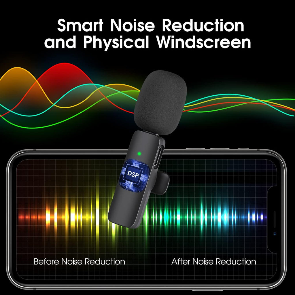 Wireless Clip-On Microphone Set with Noise Filtering and 65ft Range All Vera Mart