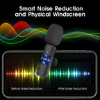 Wireless Clip-On Microphone Set with Noise Filtering and 65ft Range All Vera Mart