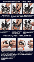 Electric Head Shaver with Seven Floating Blades and Five Grooming Attachments All Vera Mart