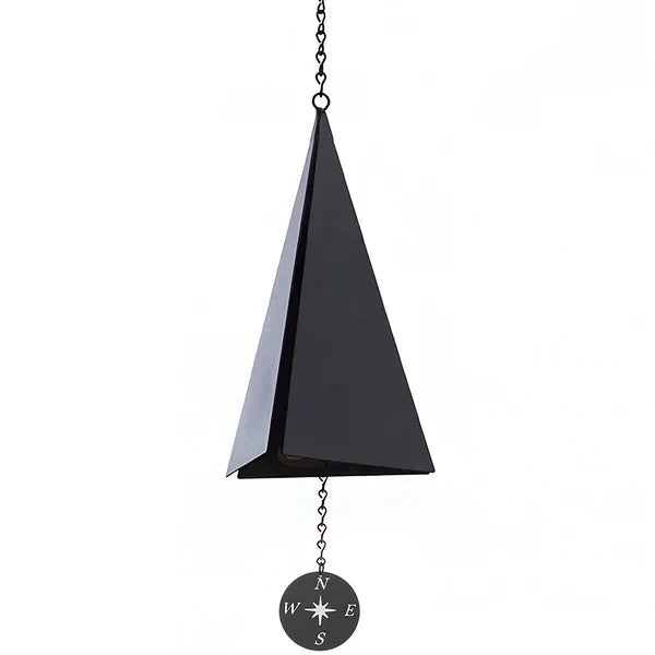Coastal Wind Bell with Rotating Compass Windcatcher and Three-Tone Triangular Design, 20in All Vera Mart