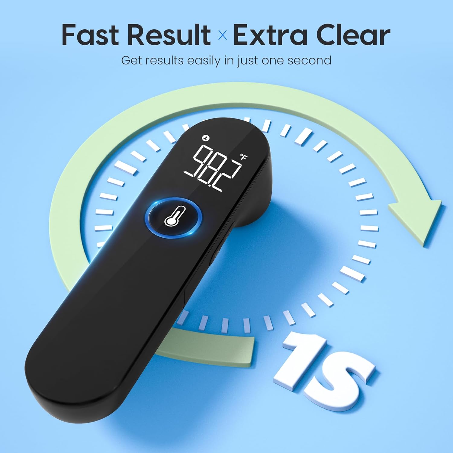Infrared Forehead Thermometer with Color Coded LED Display and 35 Reading Memory All Vera Mart