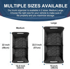 Foldable Trunk Organizer with Adjustable Compartments and Hook-and-Loop Base All Vera Mart