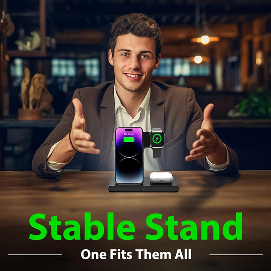 Wireless Charging Stand with Adjustable Phone Holder and LED Status Indicators All Vera Mart