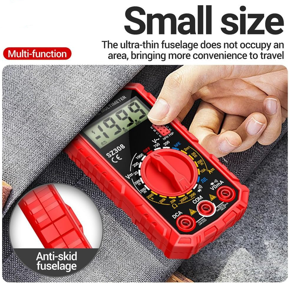 Digital Multimeter with Extended Test Probes and Continuity Buzzer All Vera Mart