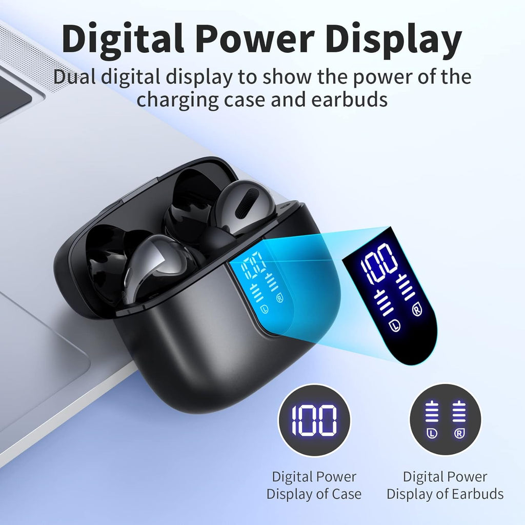 Wireless Earbuds with 60-Hour Battery and Dual Charging, IPX5 Sweat Resistant All Vera Mart