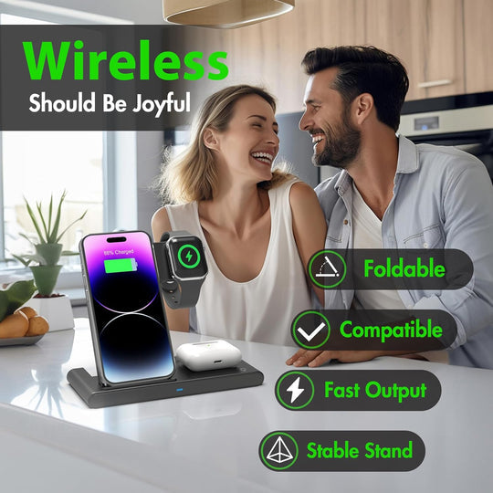 Wireless Charging Stand with Adjustable Phone Holder and LED Status Indicators All Vera Mart