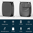 Voice Amplifier with Gooseneck Microphone and Noise Reduction, 10W Speaker for Groups All Vera Mart
