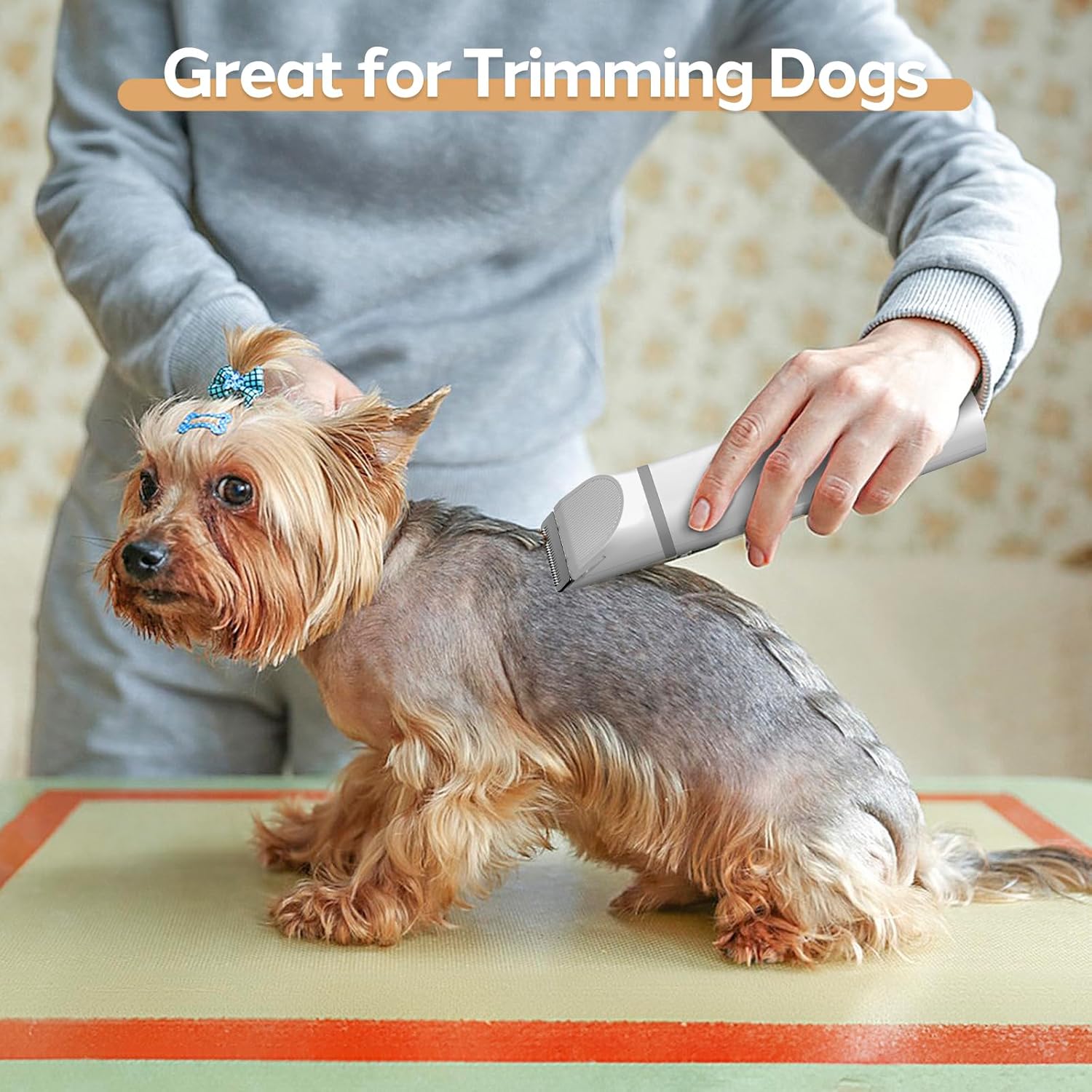 Cordless Dog Clipper with Titanium Ceramic Blades and Four Interchangeable Heads All Vera Mart