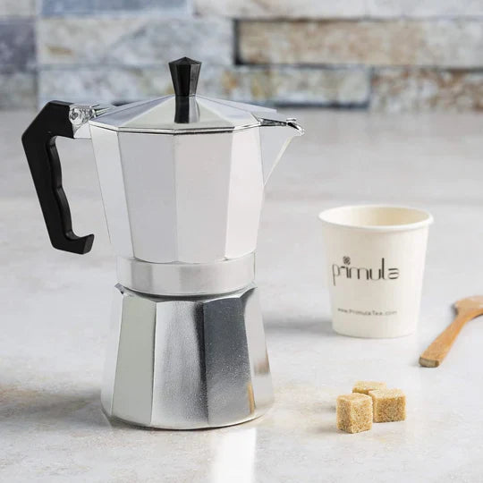 Stovetop Moka Pot with Heat Resistant Handle and Safety Valve, 6-Cup Capacity All Vera Mart