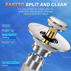 Sink Drain Stopper with Stainless Steel Mesh and Silicone Seal, Odor Blocking All Vera Mart