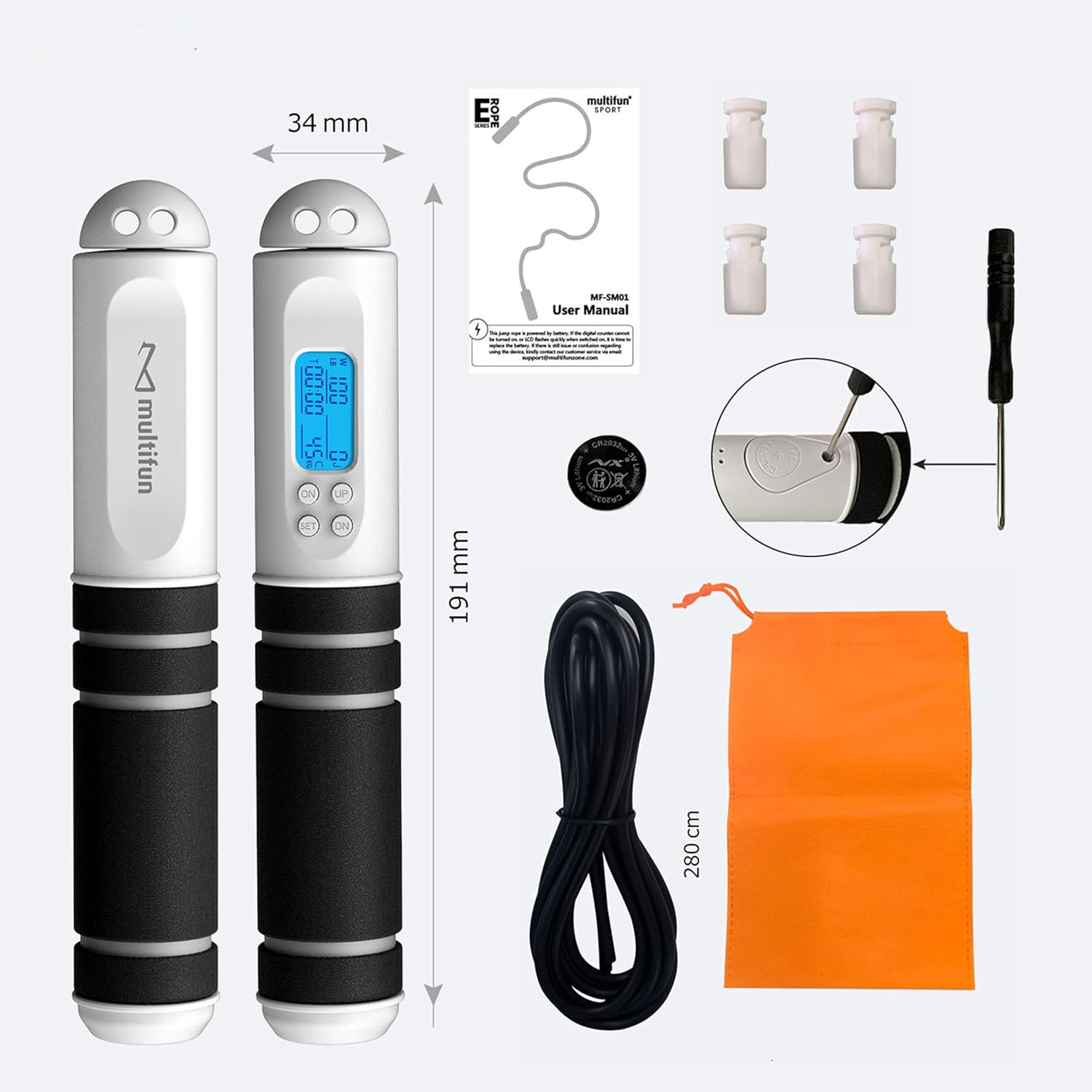 Digital Jump Rope with HD LED Display and Calorie Tracker All Vera Mart