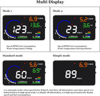 Car Head Up Display with OBD2 and GPS, 5.5in Color LED Screen All Vera Mart