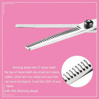 Hair Cutting Scissors and Thinning Shears with Sectioning Combs and Clips, 7-Piece Set All Vera Mart