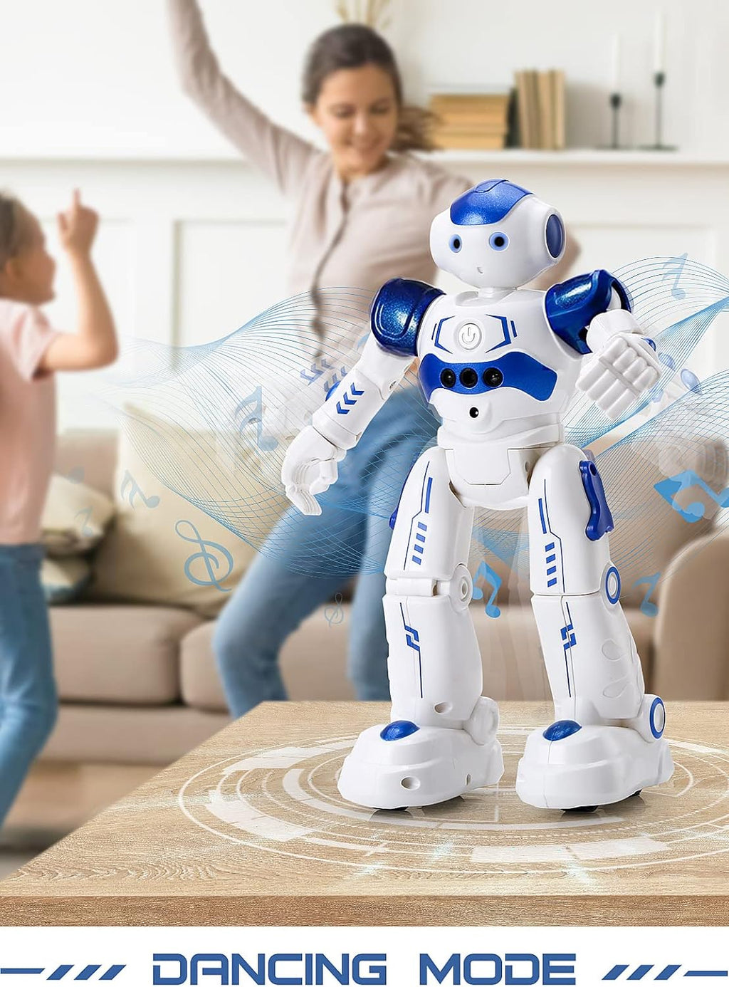 Programmable Robot Toy with Hand Gesture Control and LED Eyes, 24ft Range All Vera Mart