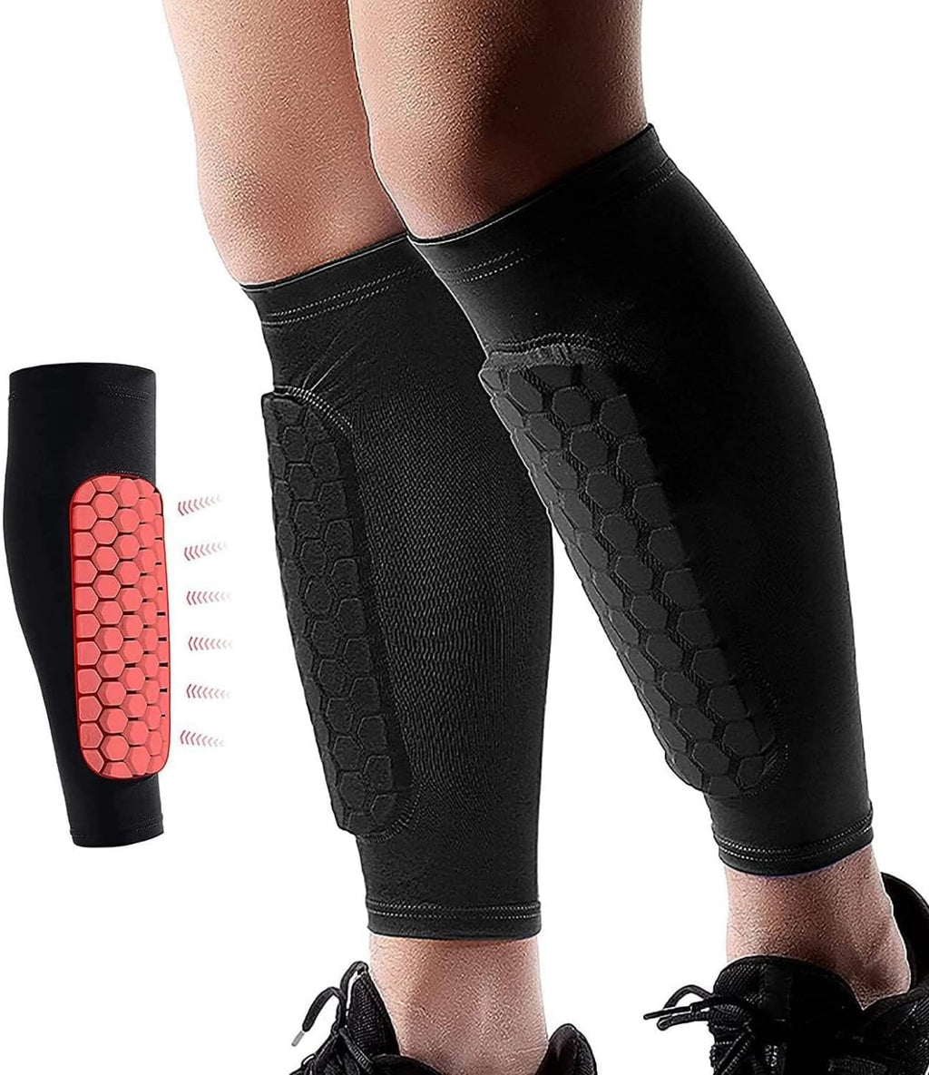 Shin Guard Sleeve with Honeycomb Foam Padding and Silicone Grip, Compression Fit All Vera Mart