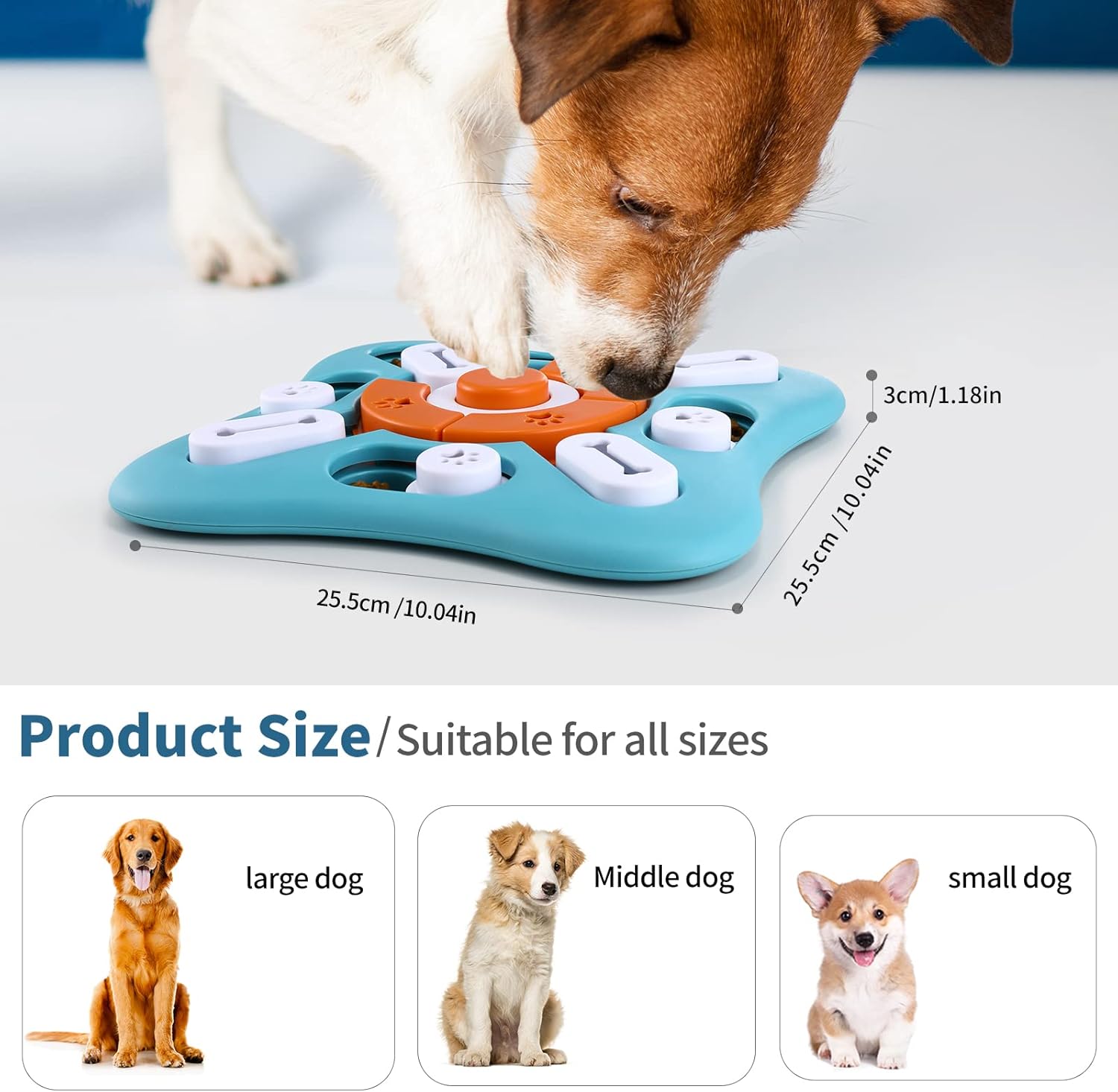 Interactive Dog Puzzle Toy with Sliding Treat Compartments and Squeaker All Vera Mart