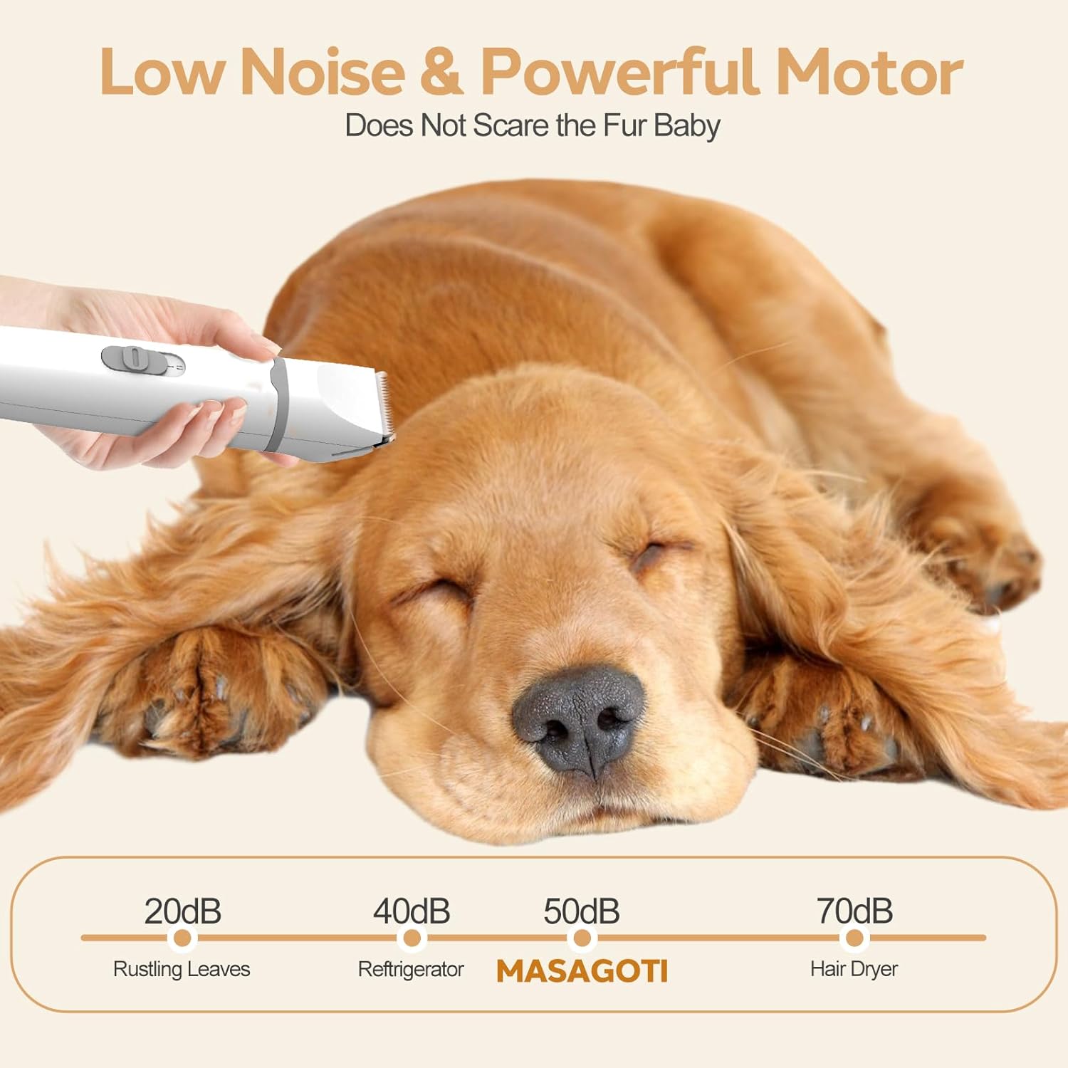 Cordless Dog Clipper with Titanium Ceramic Blades and Four Interchangeable Heads All Vera Mart