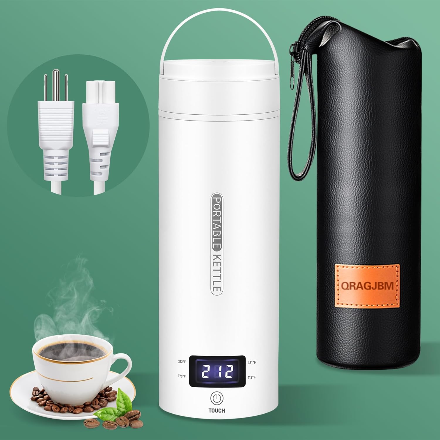 Travel Electric Kettle with Four Temperature Settings and Folding Handle All Vera Mart