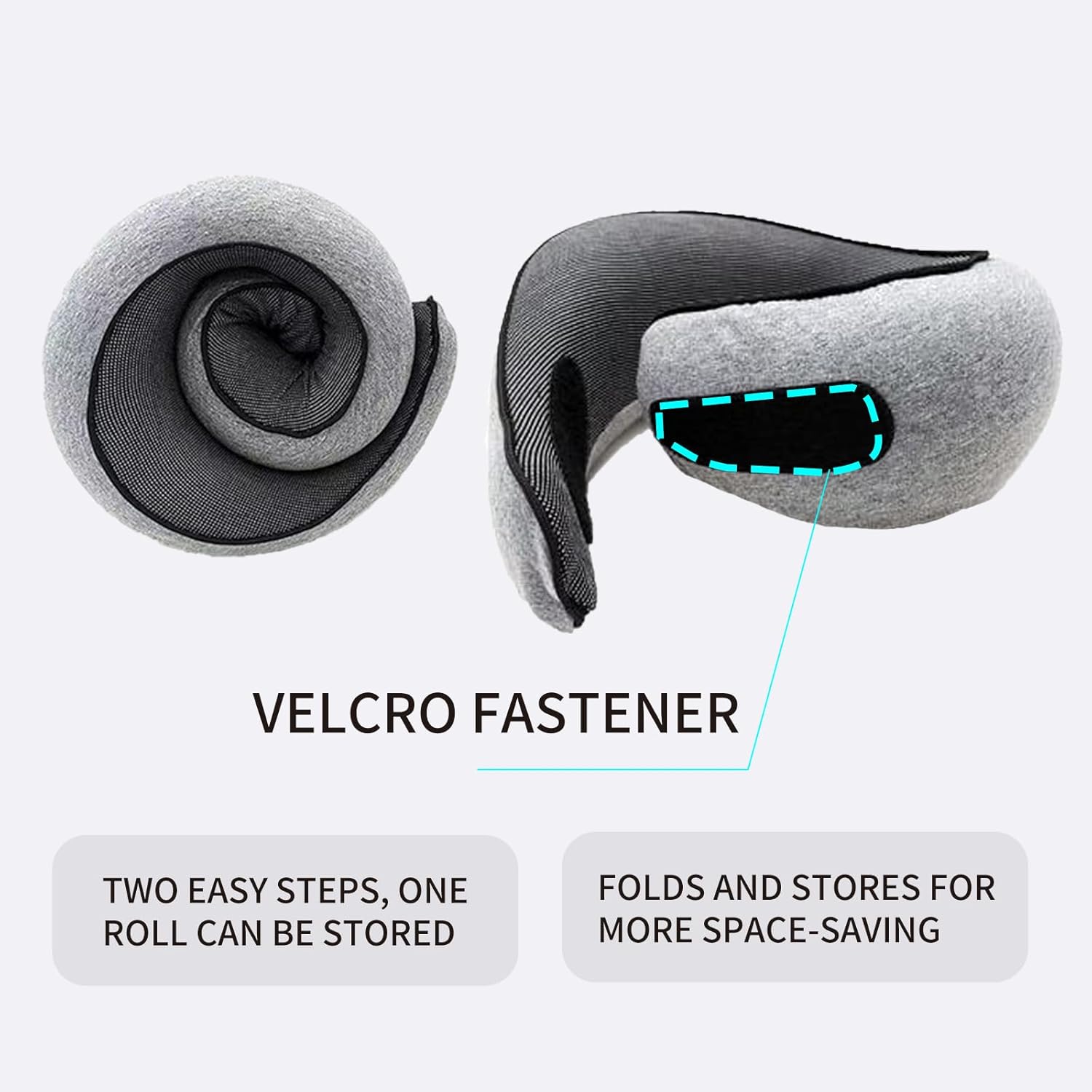 Memory Foam Neck Pillow with Adjustable Fastener and Cotton Cover, Includes Carry Bag All Vera Mart