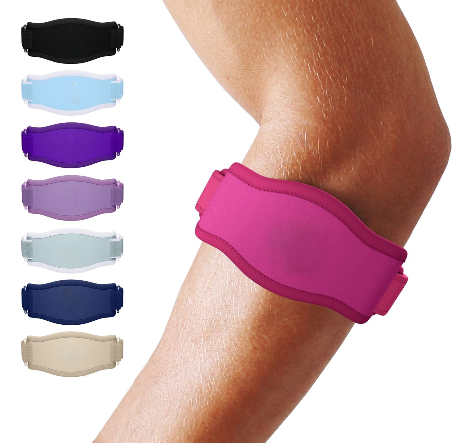 Adjustable Elbow Compression Brace with Triple Strap Support and Moisture Wicking All Vera Mart