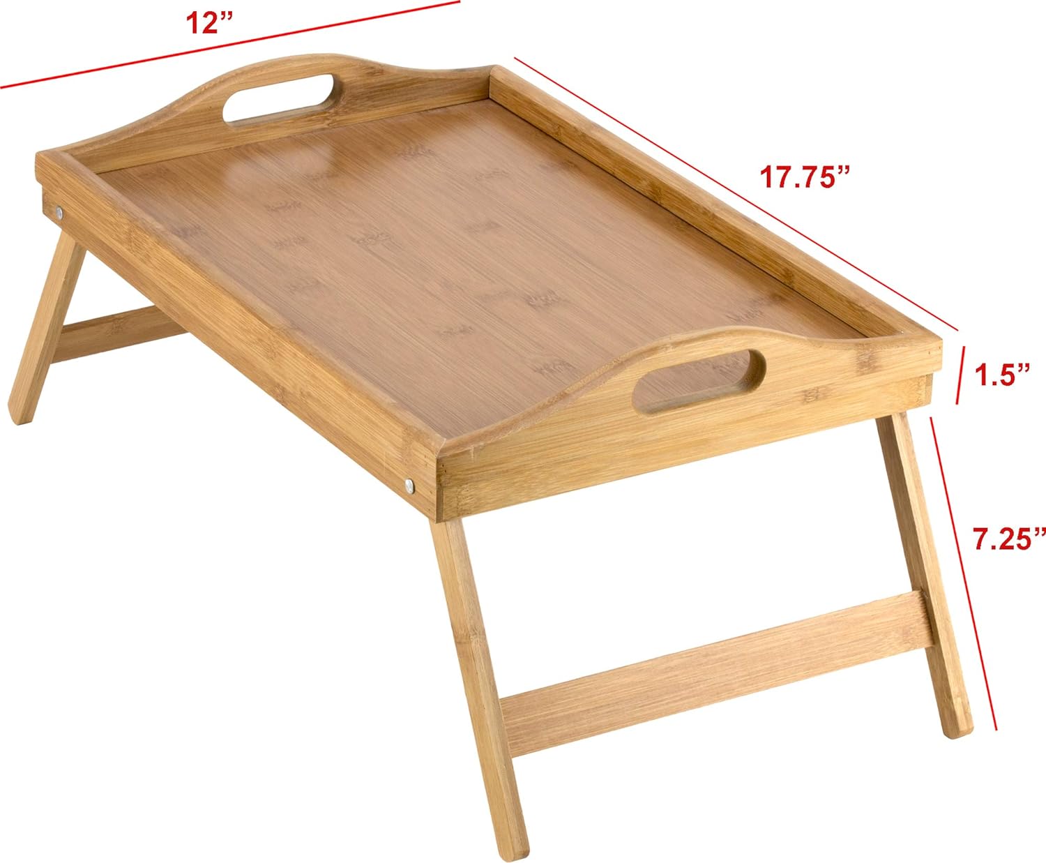 Bamboo Bed Tray with Folding Legs and Raised Edges All Vera Mart