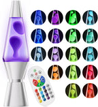 LED Lava Lamp with 17 Color Modes and Remote Control, 14.5in Glass Cylinder All Vera Mart