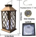 Solar Hanging Lantern with Triple Flickering LED Candles and Auto Light Sensor All Vera Mart