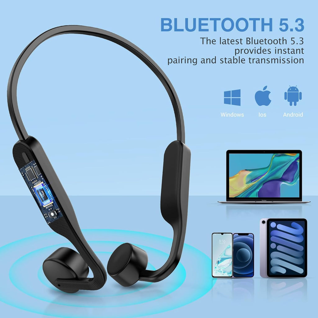 Bone Conduction Headphones with Titanium Frame and IPX6 Water Resistance, Open Ear Design All Vera Mart