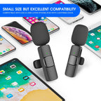 Wireless Clip-On Microphone Set with Noise Filtering and 65ft Range All Vera Mart