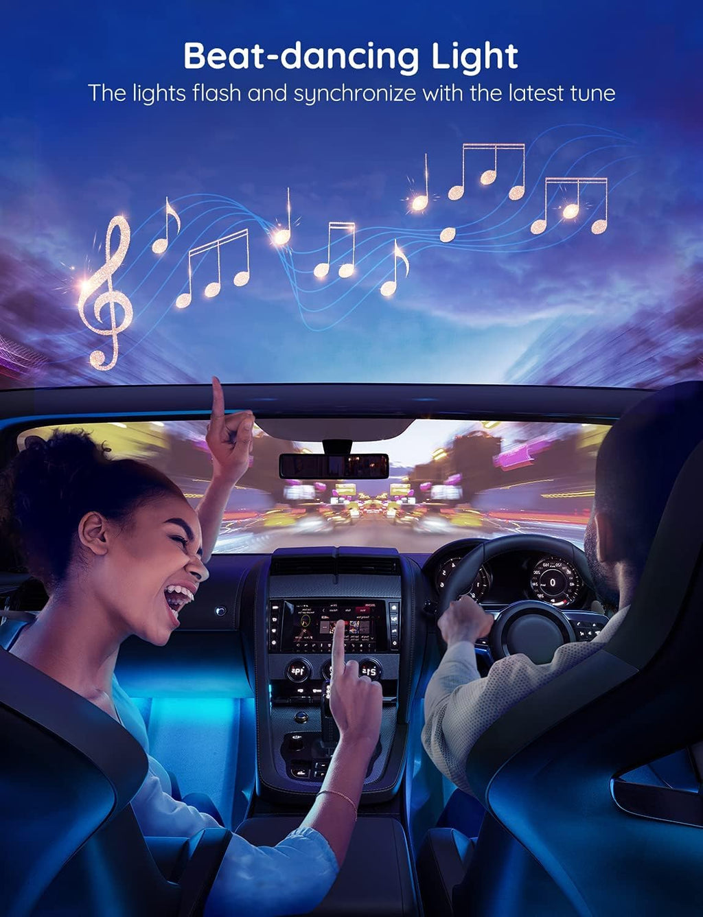 LED Car Interior Light Strips with App Control and Music Sync All Vera Mart