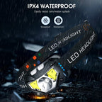 LED Headlamp 2-Pack with 1200 Lumens and Motion Sensor, Rechargeable, Water Resistant All Vera Mart