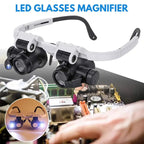 LED Headband Magnifier with 8x 15x 23x Lenses and Dual Adjustable LEDs, Detachable Frame All Vera Mart